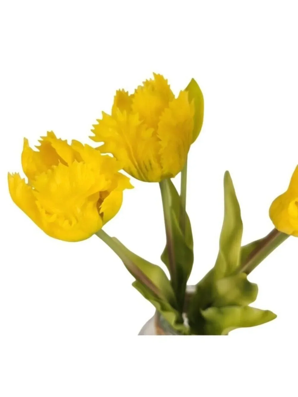 Yellow Artificial Tulips 15 Inch Set of 5 Faux Spring Flowers Easter Decor